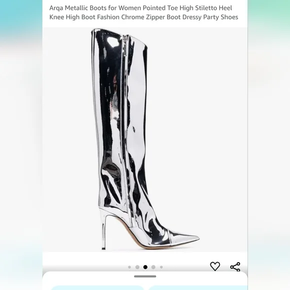 Arqa Metallic knee high boots - Picture 3 of 6